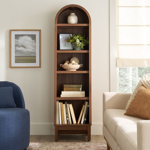 Arched narrow bookcase h - arched, 66.5"h